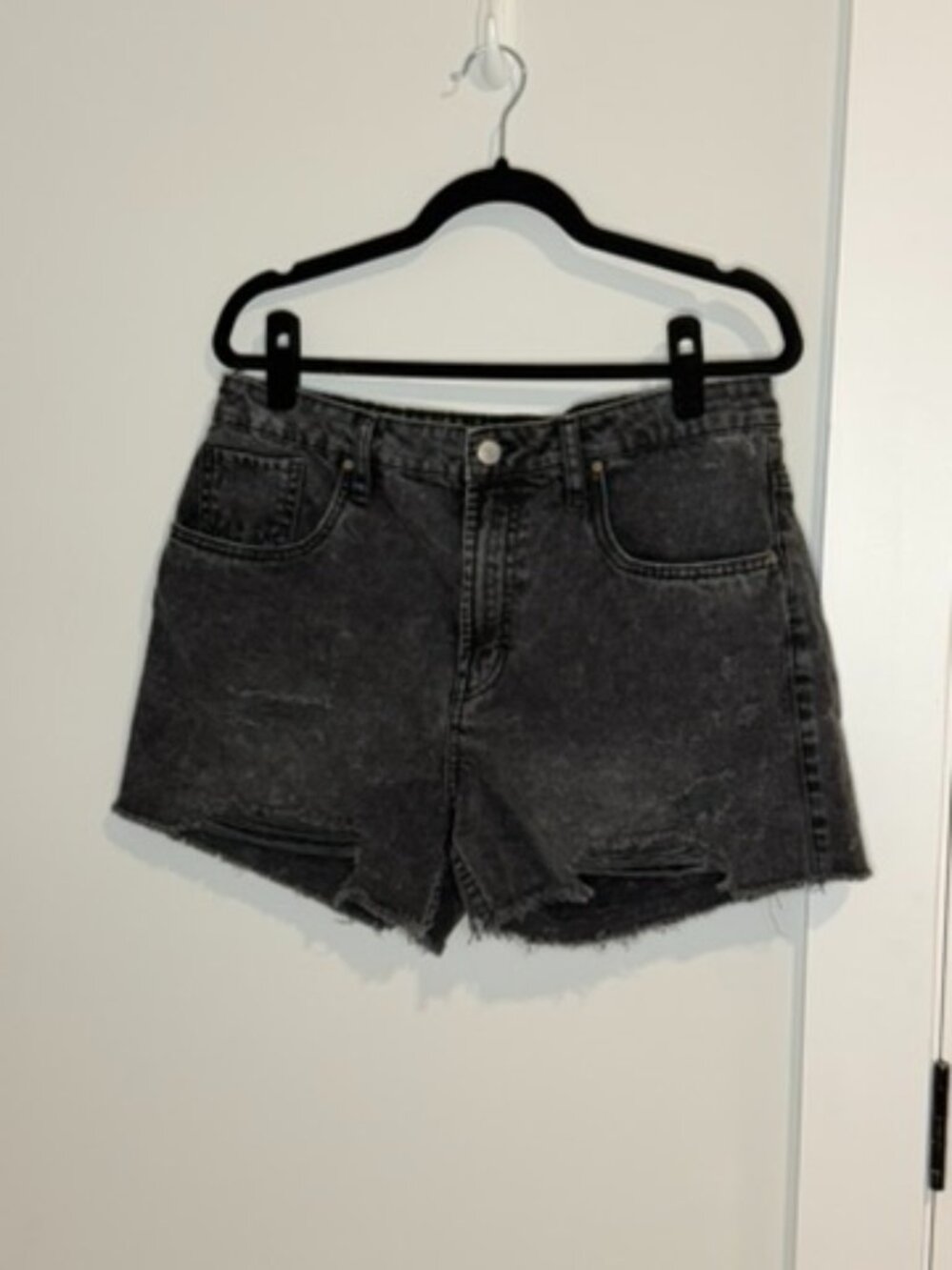 Refuge (11) Black Denim Shorts